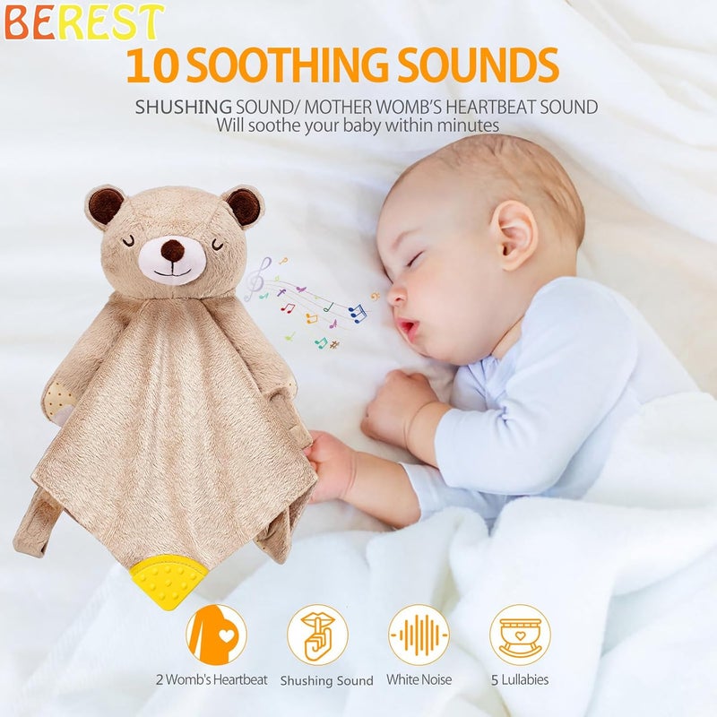 BEREST Rechargeable Baby Cry Sensor Sleep Soother Heartbeat Bear Lovey Blanket Comforter Toy, Help Newborns Go to Sleep Faster & Stay Asleep Longer, Great Nursery Decor Infants Shower Gifts - Image 2